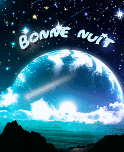 gif animé bonne nuit étoiles filantes
